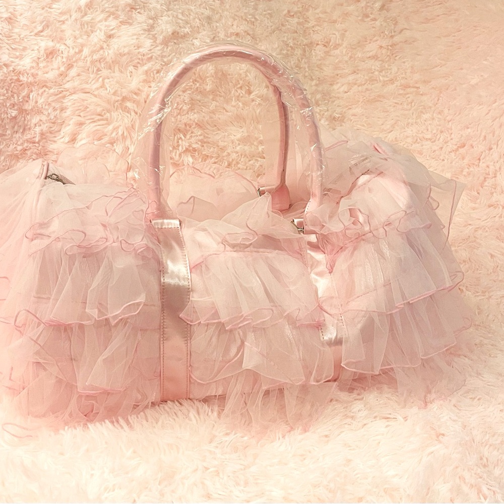 Pink ruffle bag